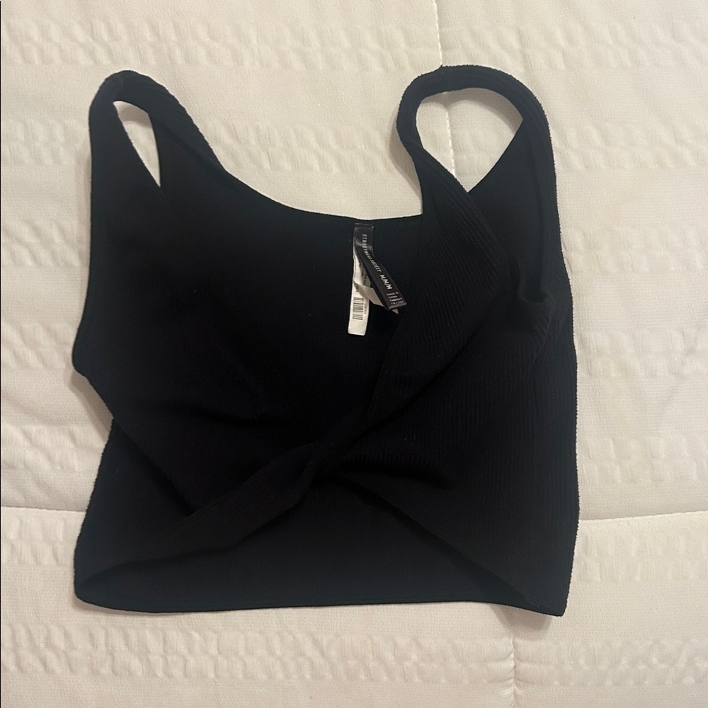 Black Ribbed Crop Tank Top - street wear society